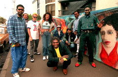 Yothu Yindi, with the late Mandaway Yunupingu at the front, pictured in 1996.