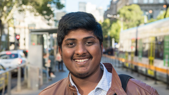 Student SriHarsha Malempati who moved to Melbourne six months ago.