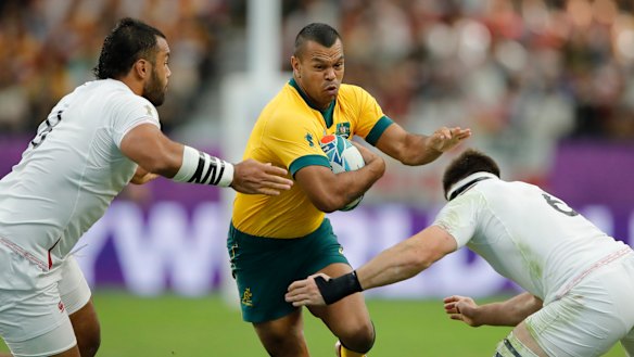 Kurtley Beale in action at last year's World Cup in Japan against England. 