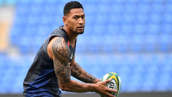 Winging it: Israel Folau on the Gold Coast.