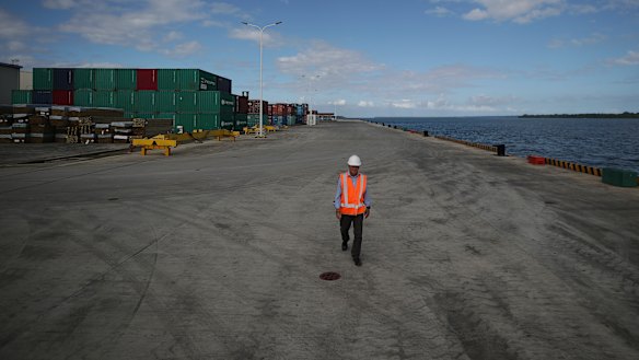 The sprawling wharf in Luganville, which has raised the eyebrows of defence experts.