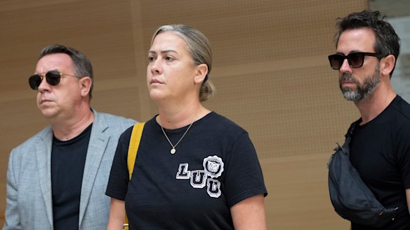 Gisele Pelicot’s sons, David (left) and Florian, and her daughter, Caroline Darian, arrive at the trial of their father in September 2024.