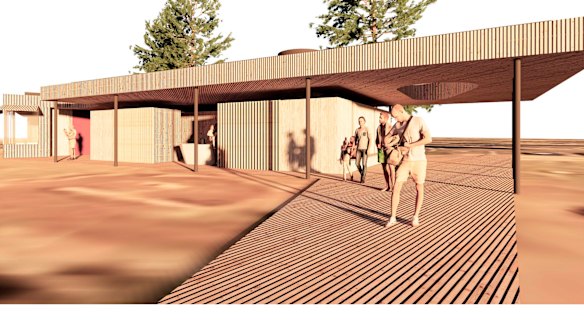 An artist's impression of the new public toilet block proposed for Mona Vale Beach.