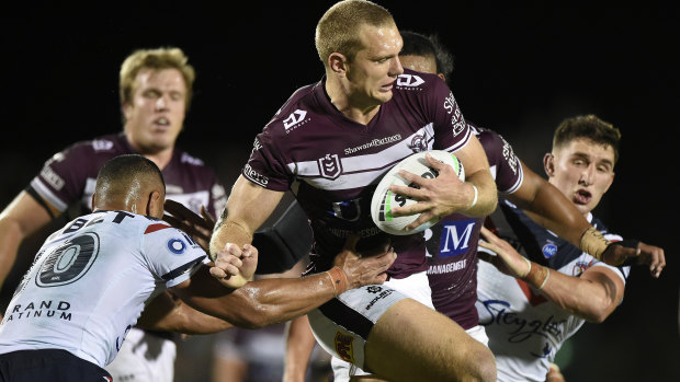 Tom Trbojevic scored a double in Manly’s big win over the Roosters in their semi-final.