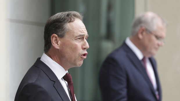 Health Minister Greg Hunt and Scott Morrison announce the new funding for mental health services. 