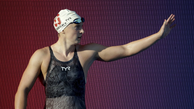 Katie Ledecky has already come out firing in her first meet of the Olympic year.