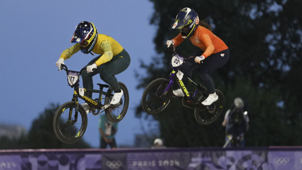 BMX champion Saya Sakakibara (left).