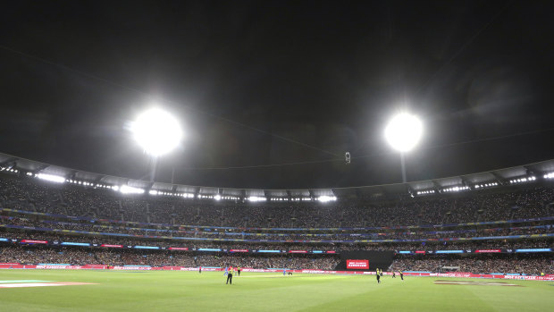 Fans nearly fill the Melbourne Cricket Ground during the Women's T20 World Cup cricket final on March 8,