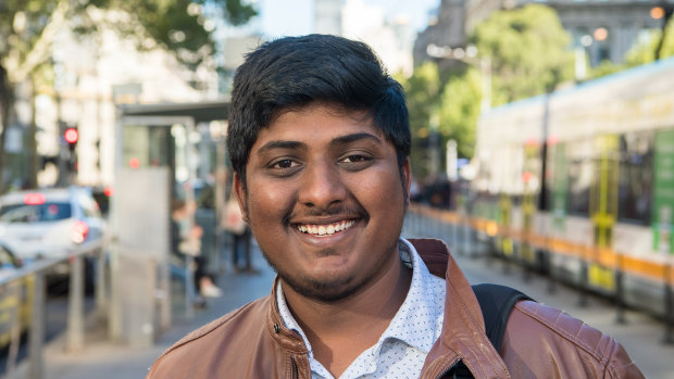 Student SriHarsha Malempati who moved to Melbourne six months ago.