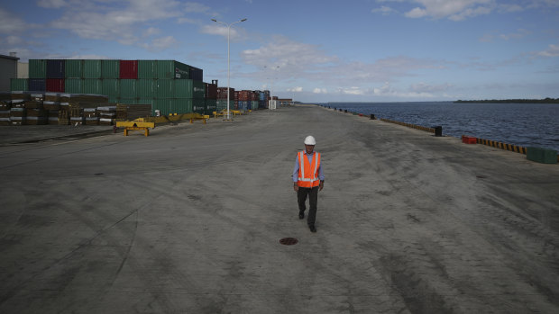 The sprawling wharf in Luganville, which has raised the eyebrows of defence experts.