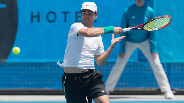 James Frawley won the first Challenger singles match of his career in Canberra on Sunday. 