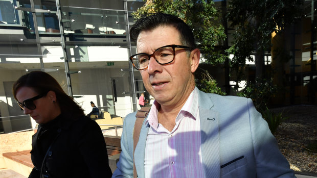 Former Ipswich mayor Andrew Antoniolli and his wife Karina arrive at the Ipswich Magistrates Court.