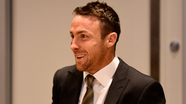 James Maloney smiles at NRL Central as he's given the green light by the judiciary to play on Friday. 