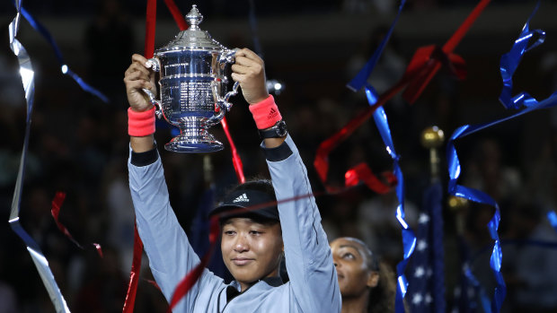 Extraordinary: Naomi Osaka had to fight back tears during a trophy presentation filled with emotion and some boos.