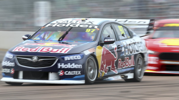 Trailblazer: Shane Van Gisbergen of Red Bull Holden Racing Team leads on the Townsville circuit.
