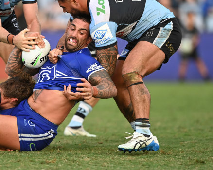 Paul Vaughan in action for the Bulldogs.