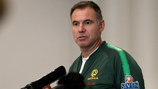 Matildas coach Ante Milicic speaks to the media during a press conference in Sydney on January 21.