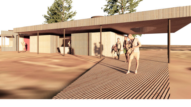 An artist's impression of the new public toilet block proposed for Mona Vale Beach.