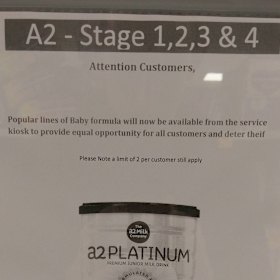 The sign explains the removal was "to provide equal opportunity" to shoppers.