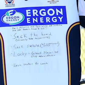 A Brisbane fan's protest earlier this week.