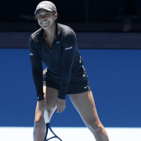 Naomi Osaka was all smiles at Rod Laver Arena.