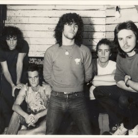 Cold Chisel in 1978 with Ian Moss (left), Don Walker, Jimmy Barnes, Steve Prestwich and Phil Small.