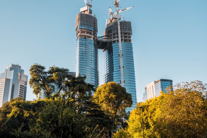 Shangri-La Melbourne in 2022, when it was under construction.