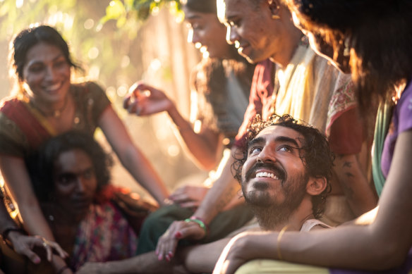 Dev Patel as Kid with the hijra community in Monkey Man. 