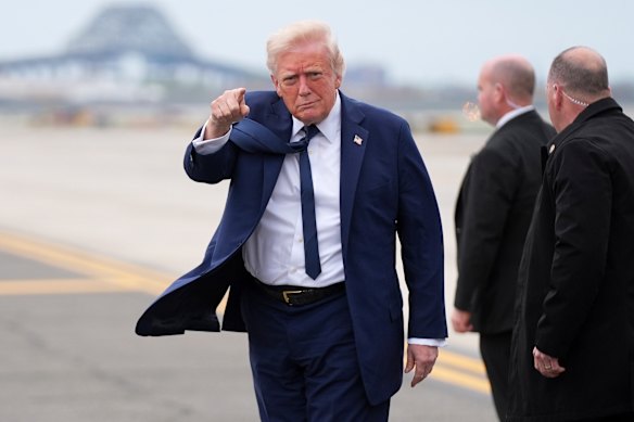 Donald Trump lands in New Jersey on Saturday (US time) after attending the funeral of Pope Francis at the Vatican.
