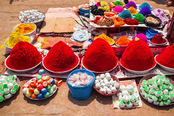 Holi powders at the ready.