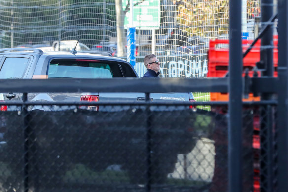 Hardwick arrived via a side entrance at Punt Road on Tuesday.