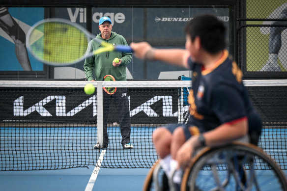 Crump at training with Jin Woodman.