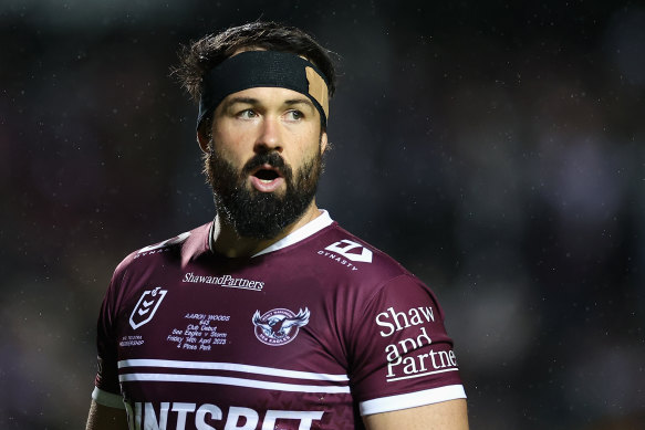 Manly veteran Aaron Woods shapes as an ideal NRL spruiker.