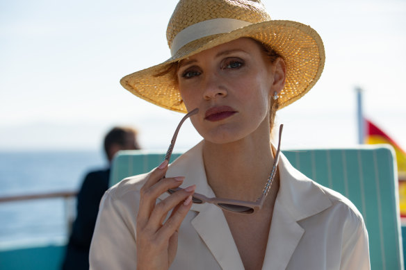 Jessica Chastain as Jo Henninger in The Forgiven.