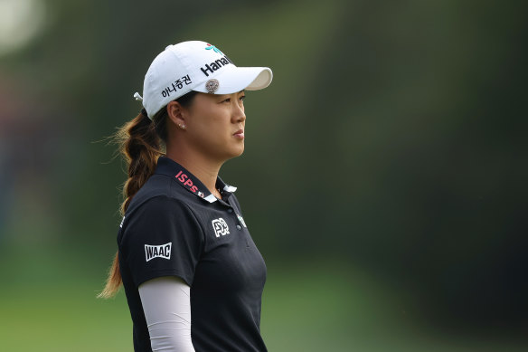 Minjee Lee en route to birdie on the 14th at The Lakes.