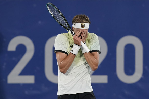 Alexander Zverev after his win over Novak Djokovic.