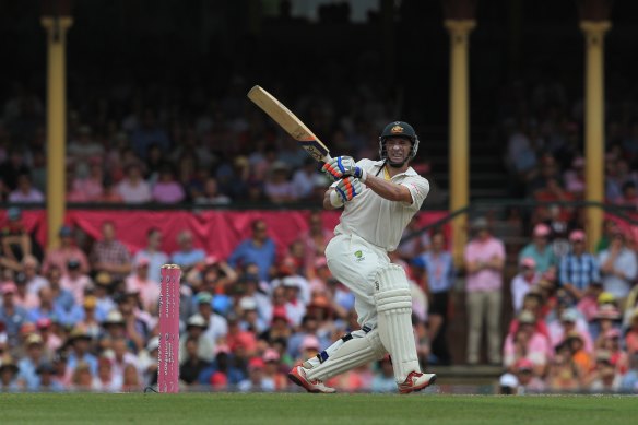 Mike Hussey on his way to a century at the SCG in 2012.