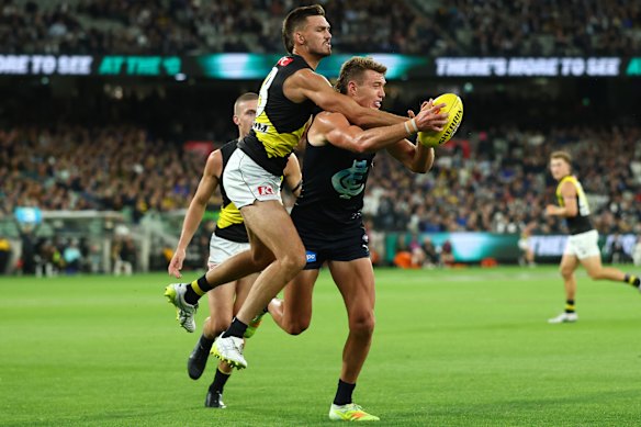 Patrick Cripps might need to start spending more time forward. 