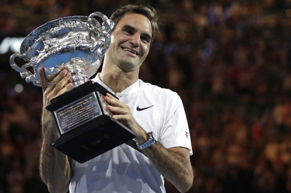 The last major title: Federer after winning the 2018 Australian Open.