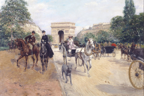 Georges Stein, “Cavaliers et attelages, avenue du Bois”. 