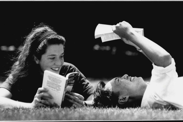 The top rankers: Katherine and Arthur relax after getting their HSC results in January 1991.