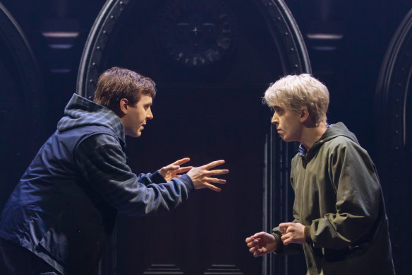 Nyx Calder (right) in their role as Scorpius Malfoy.
