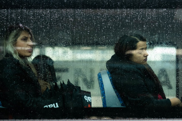 Mask use has dropped by 50 per cent on Sydney's public transport network.