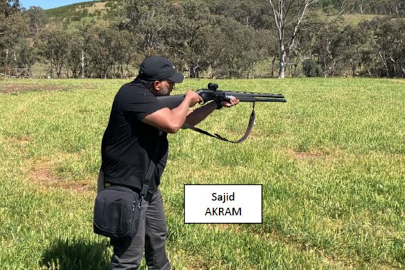 Sajid Akram conducting firearms training in late October 2025.