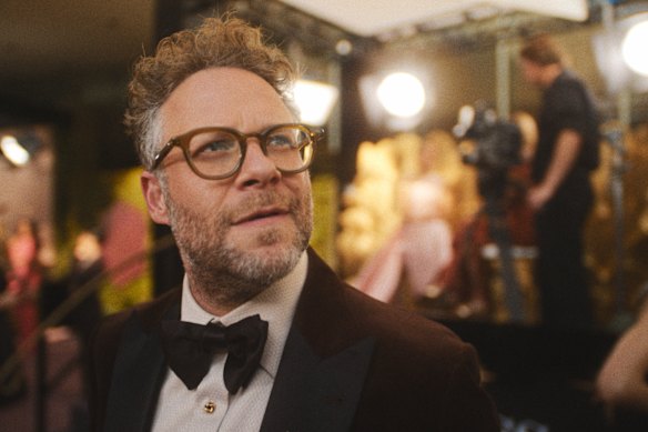 Seth Rogen in The Studio, a Hollywood satire that featured an episode set at the Golden Globes.