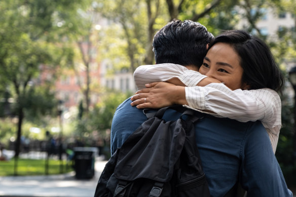 “It’s a really epic and dramatic thing that’s happening with them but it has to only happen in their faces”: Teo Yoo and Greta Lee in Past Lives.