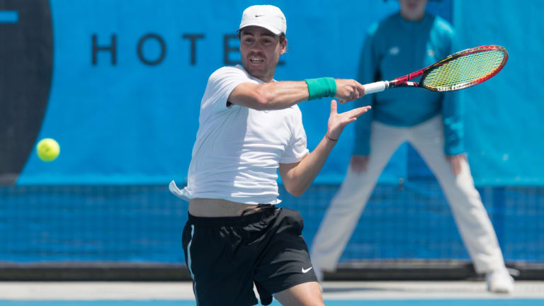 James Frawley won the first Challenger singles match of his career in Canberra on Sunday. 