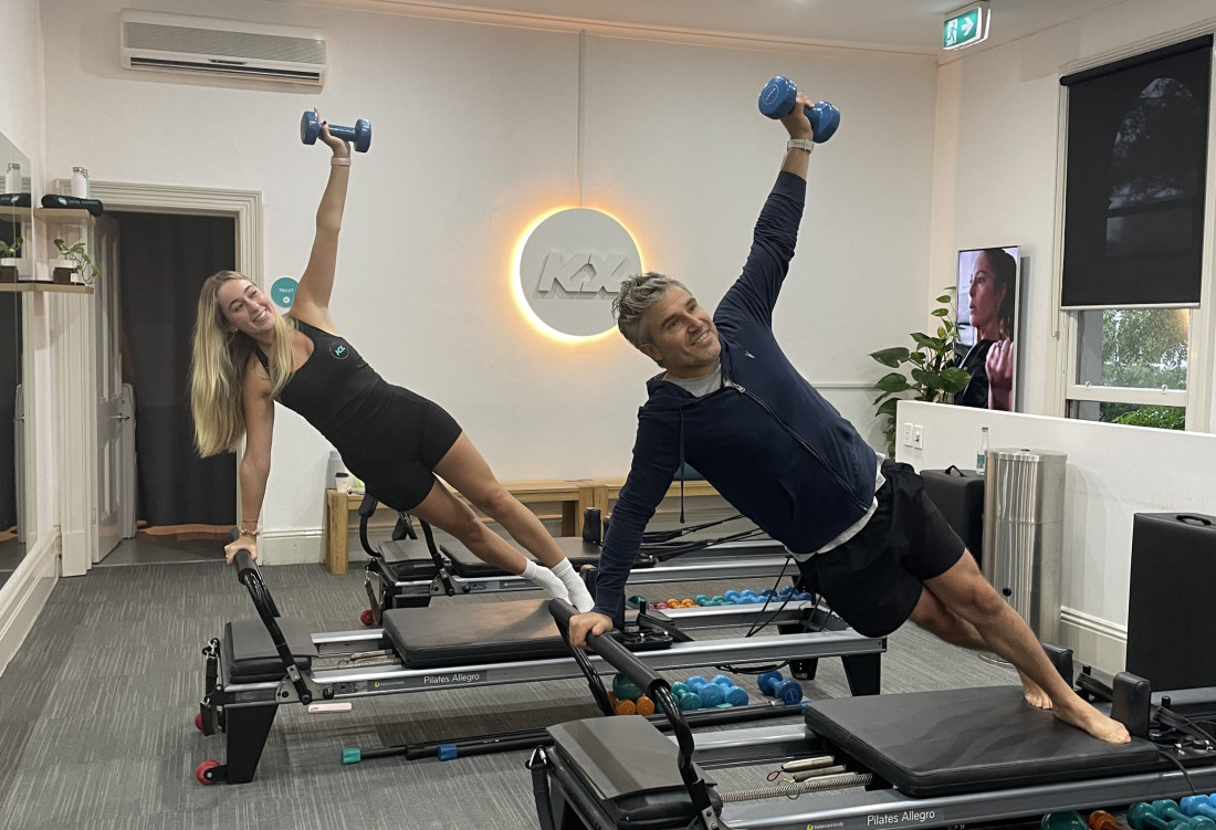 The exec starts his day with a bout of KX Pilates “I always leave a