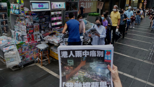Pro-democracy newspaper Apple Daily was forced to shut down last week after sustained pressure from the Chinese government. 