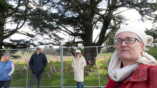 Debora Semple with other locals with concerns around the planning process for the Daylesford farmland.